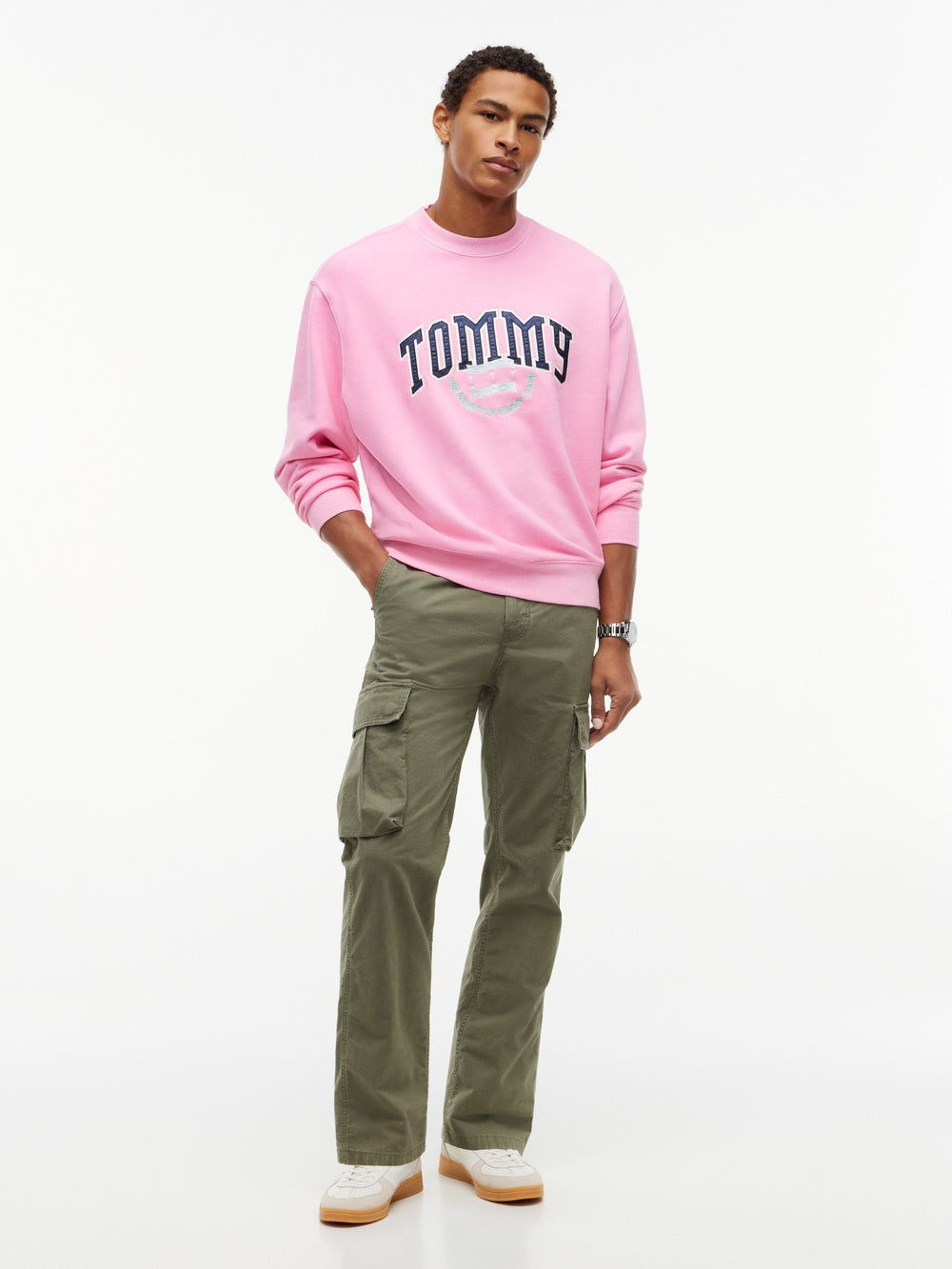 Relaxed Fit Terry Crew Neck Sweatshirt