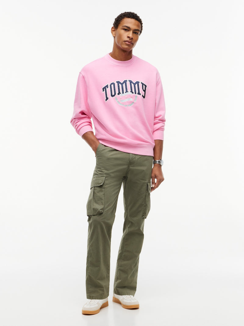 Relaxed Fit Terry Crew Neck Sweatshirt