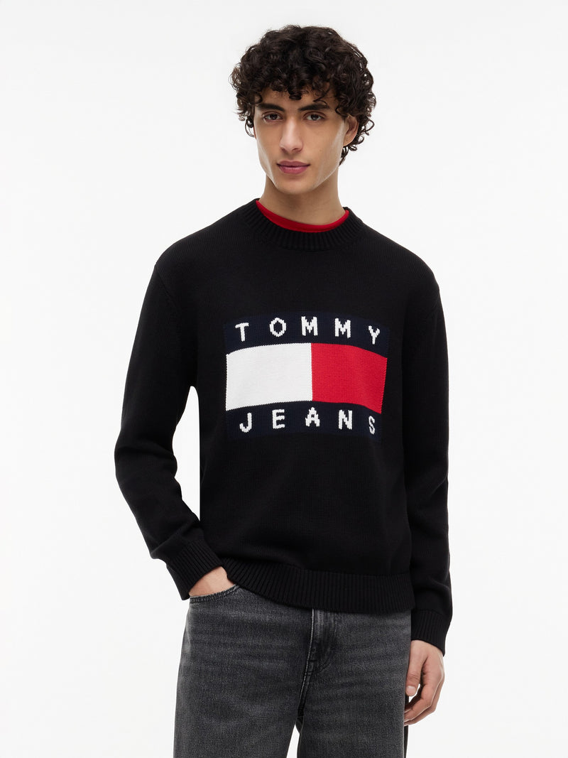 Regular Fit Jaquard Loose Knit Pullover