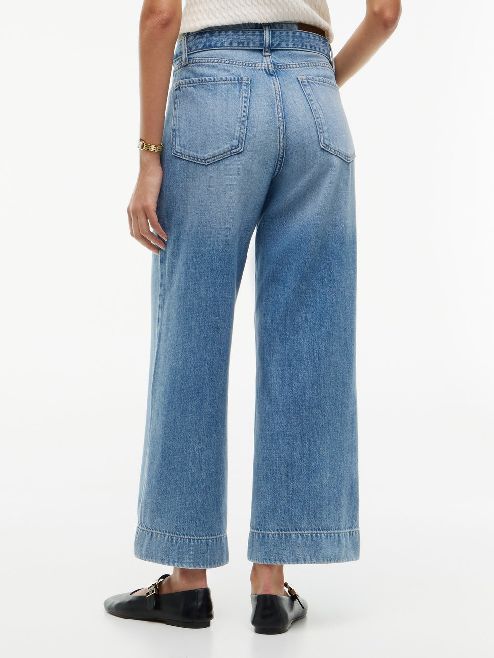 High Rise Light Wash Wide Jeans
