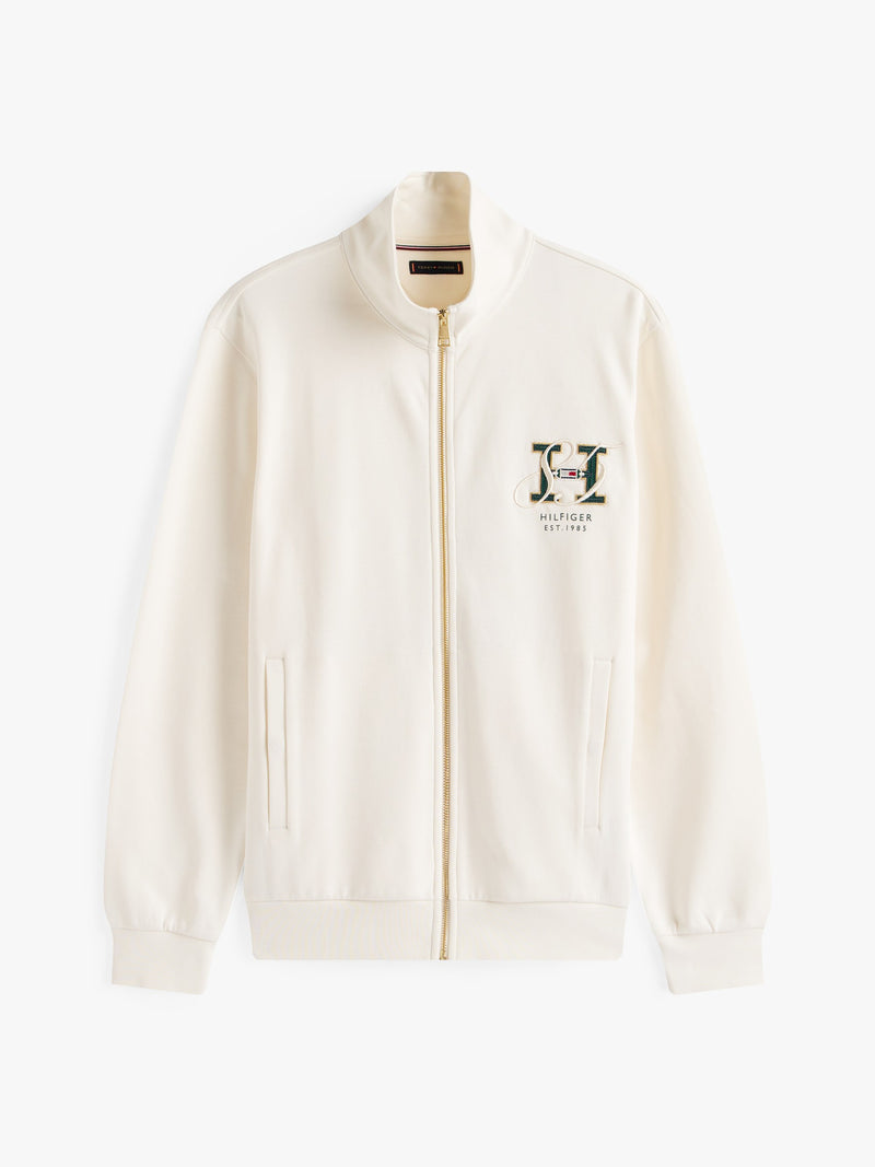 Regular Fit Zip Thru Interlock Sweater