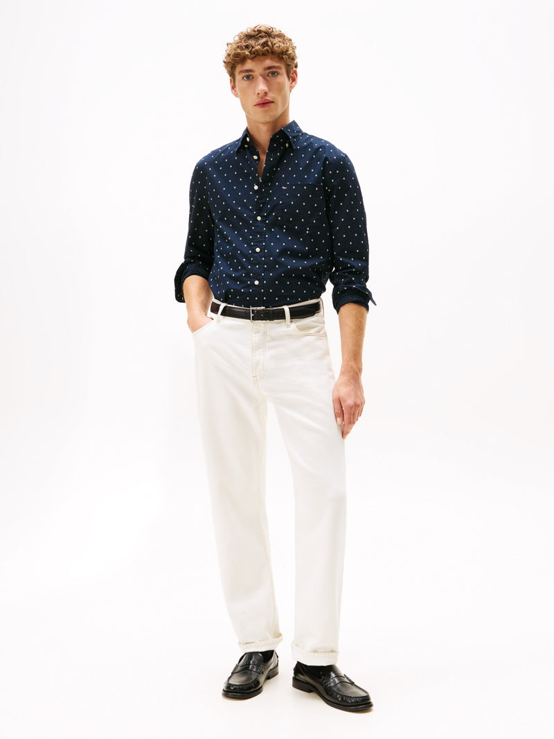 Regular Fit Poplin Print Shirt