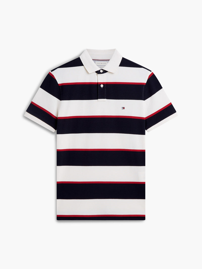 Regular Fit Striped Pique Polo