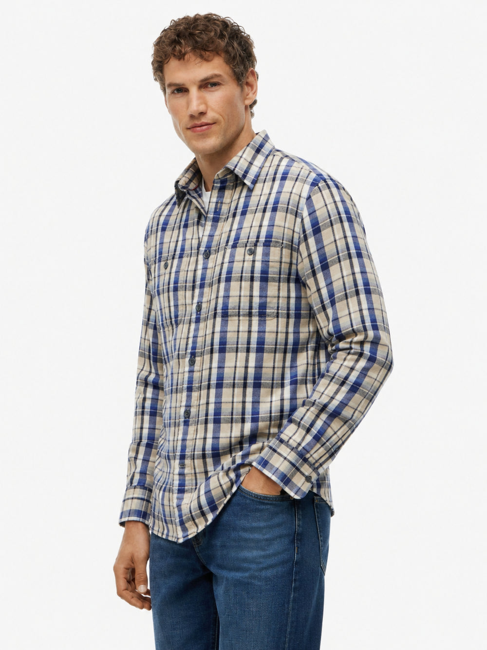Boxy Fit Check Flannel Shirt