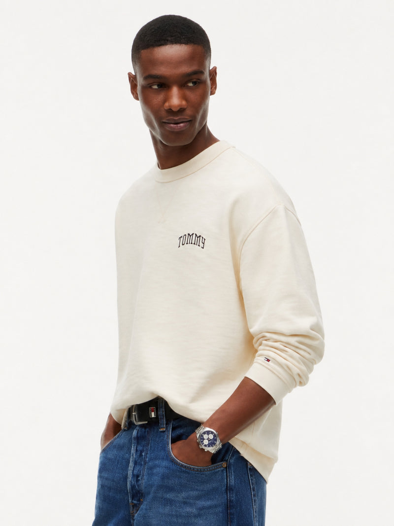 Relaxed Fit Terry Crew Neck Sweatshirt