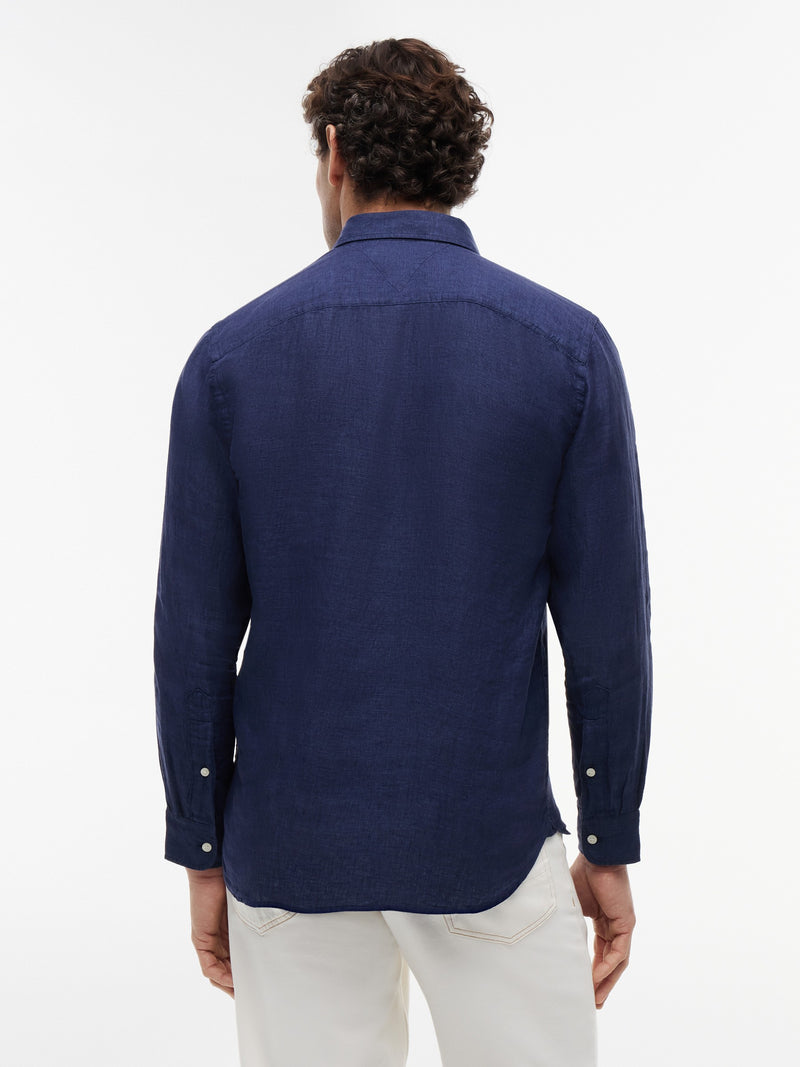 Regular Fit Solid Linen Shirt