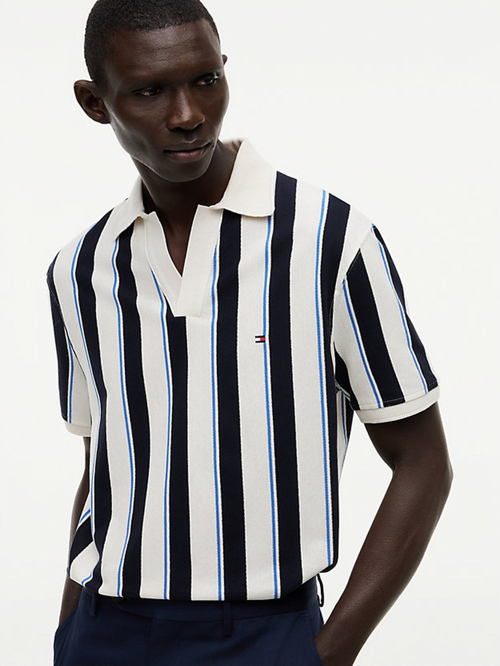 Johnny Collar Crepe Polo