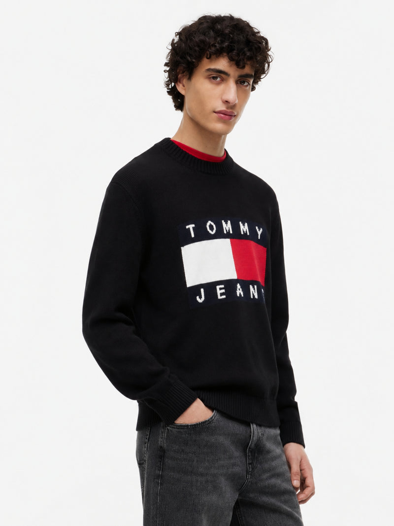 Regular Fit Jaquard Loose Knit Pullover