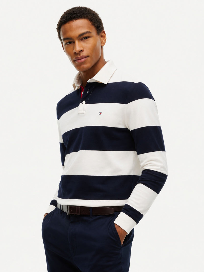 Regular Fit Striped Pique Polo