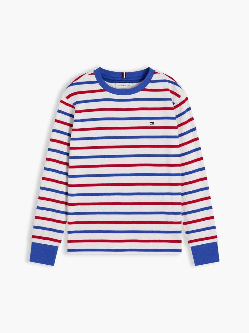 Kids Long-Sleeve Stripe Interlock T-Shirt