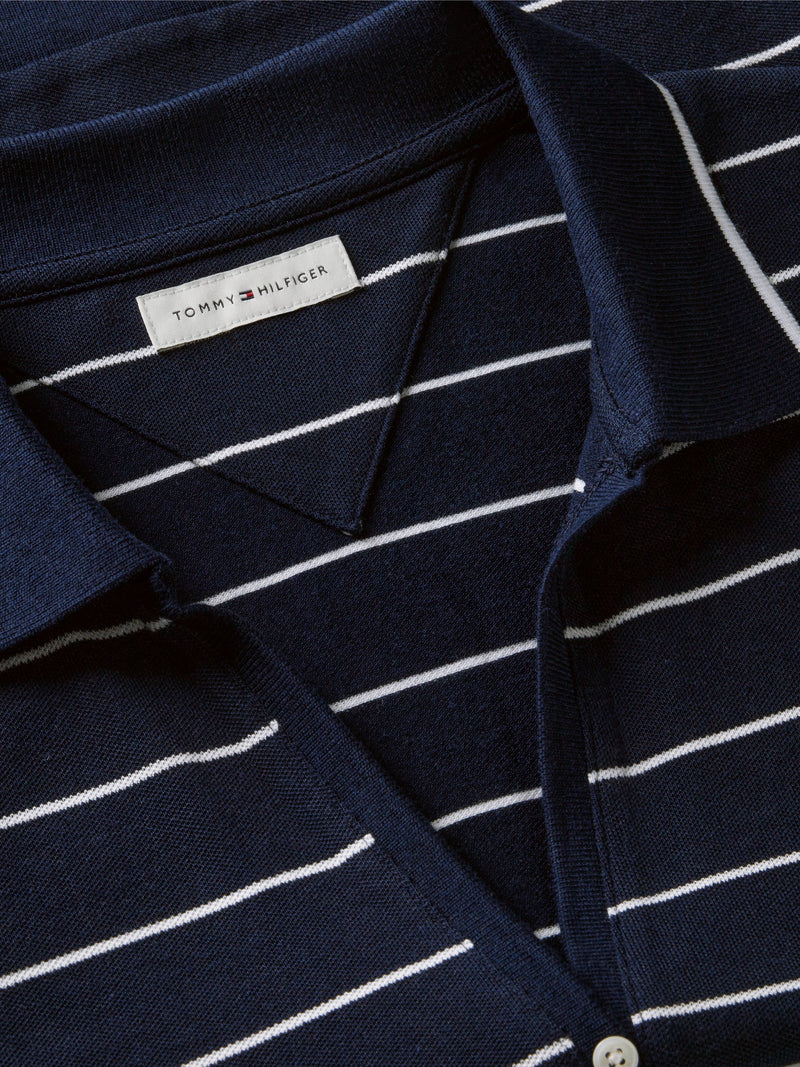 Stripe Regular Fit Half Sleeve Lyocell Pique Polo