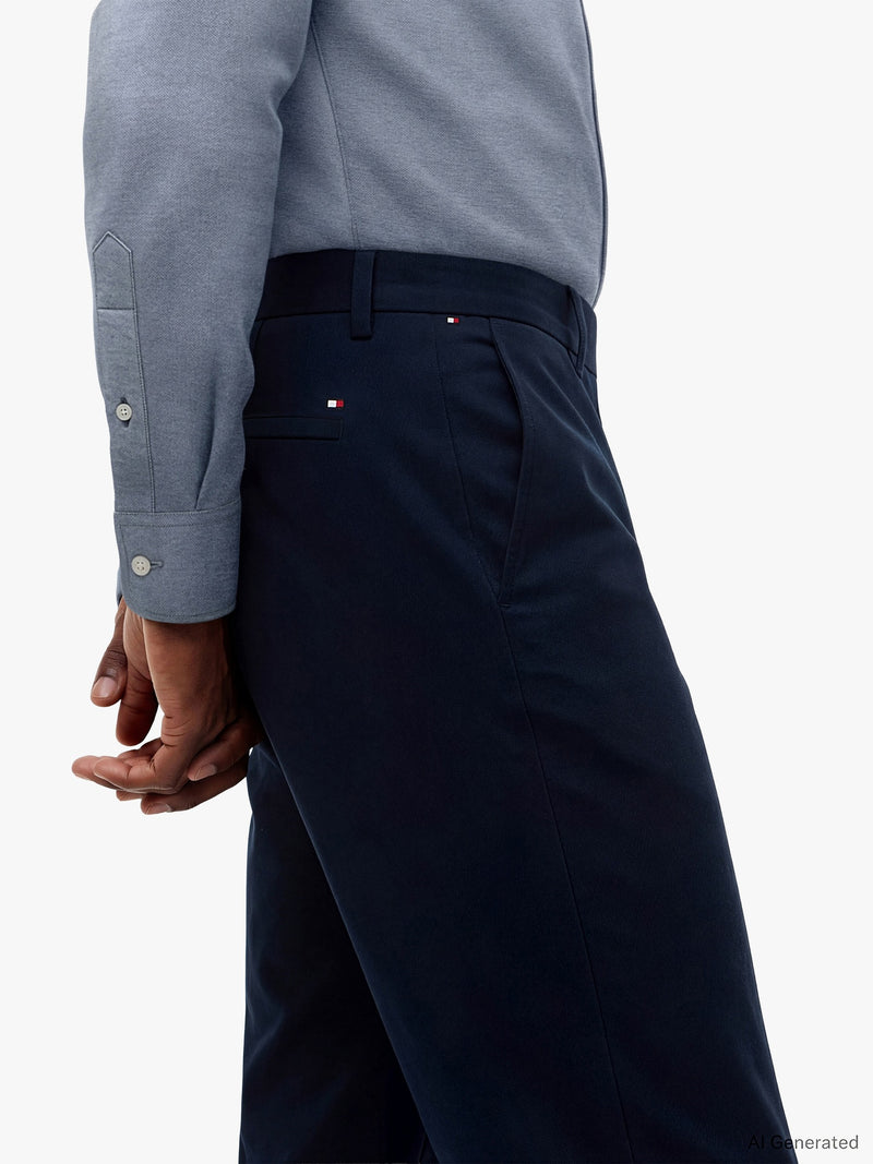 Men Denton Slim Straight Fit Knit Tech Trouser