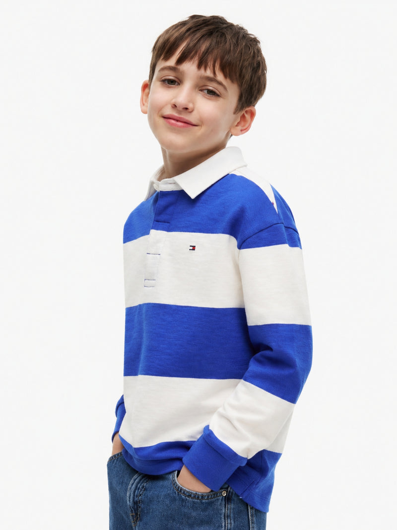 Kids Long-Sleeve Stripe Polo