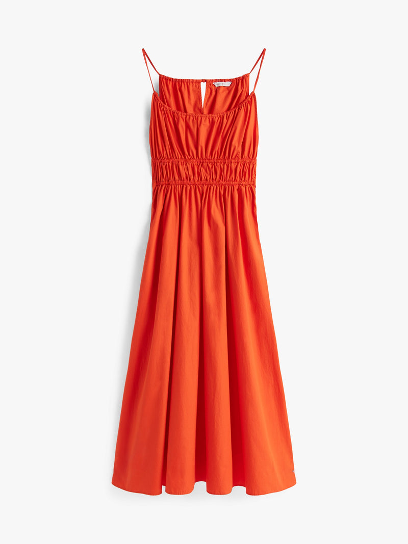 Full Sleeve Solid Poplin Fit & Flare Dress