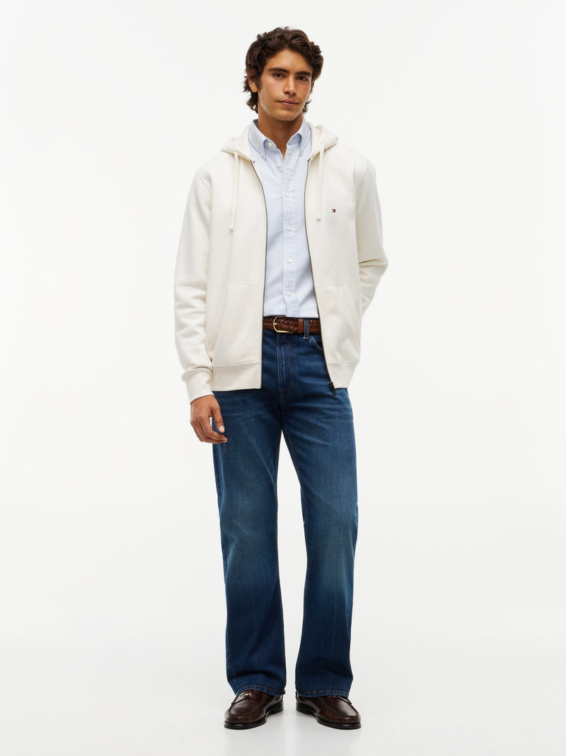 Zip Thru Solid Fleece Hoodie