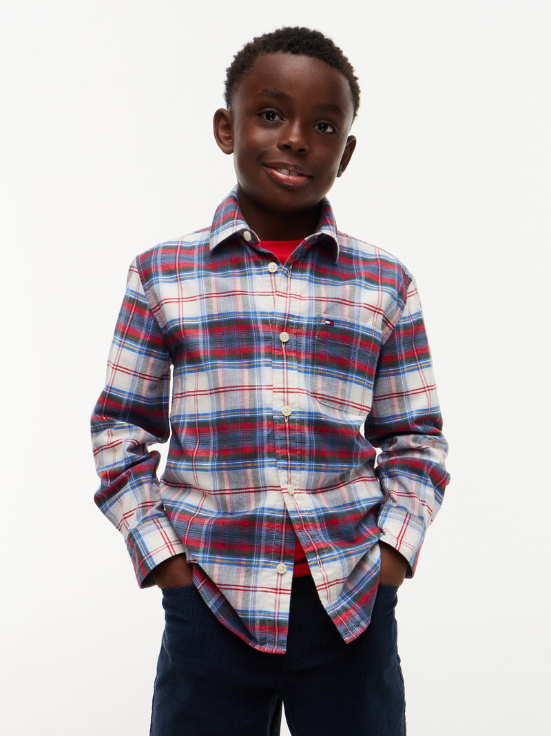 Kids Stretch Check Shirt