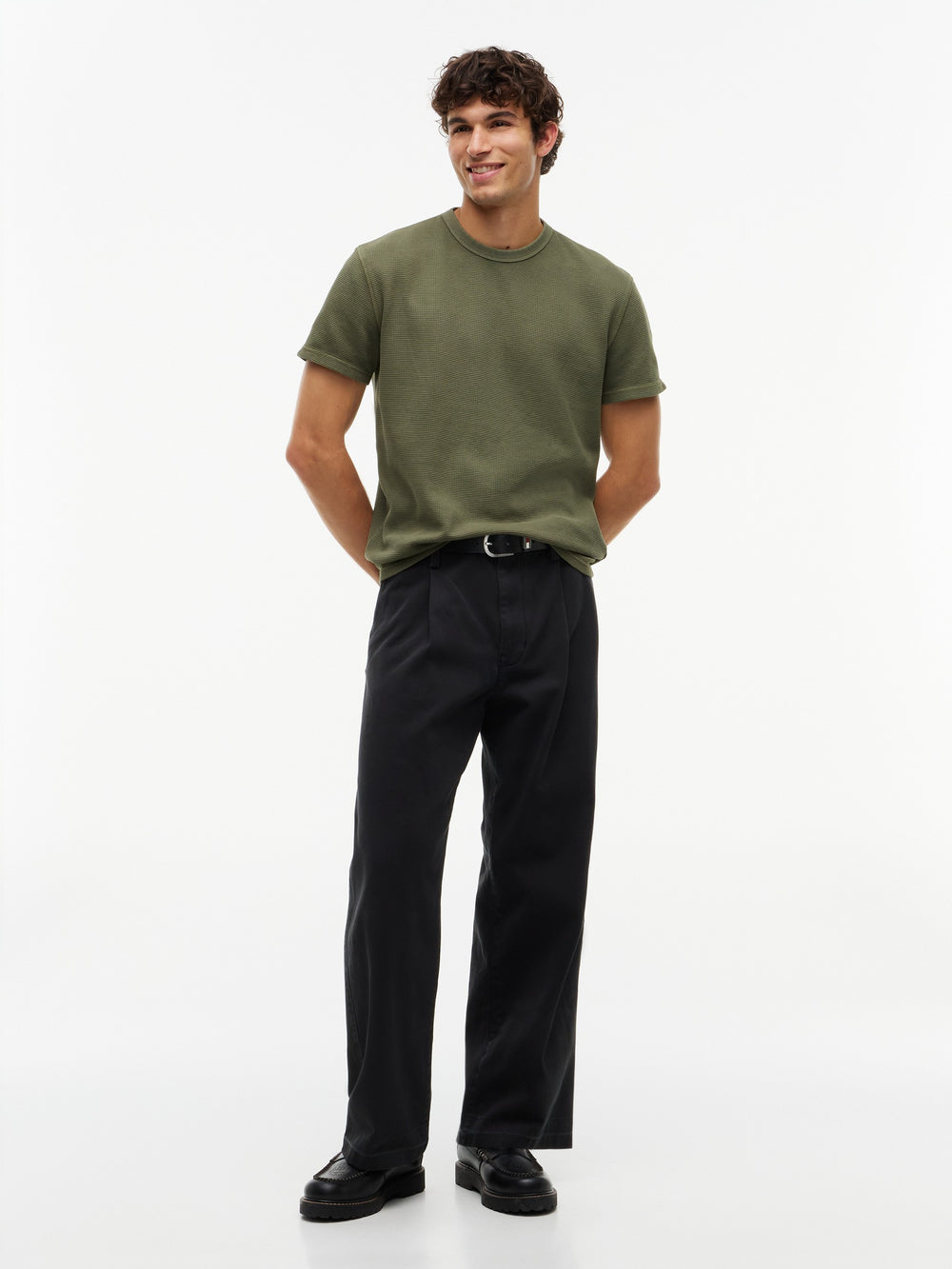 Regular Fit Washed Waffle T-Shirt