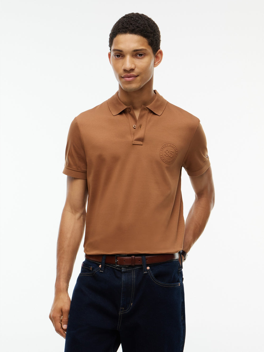 Regular Fit Interlock Polo With Embossed Logo
