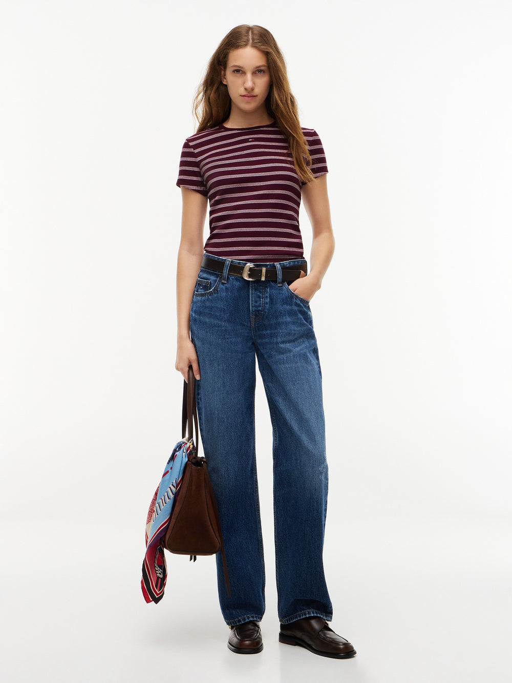 Stripe Slim Fit Half Sleeve Ribbed T-Shirt