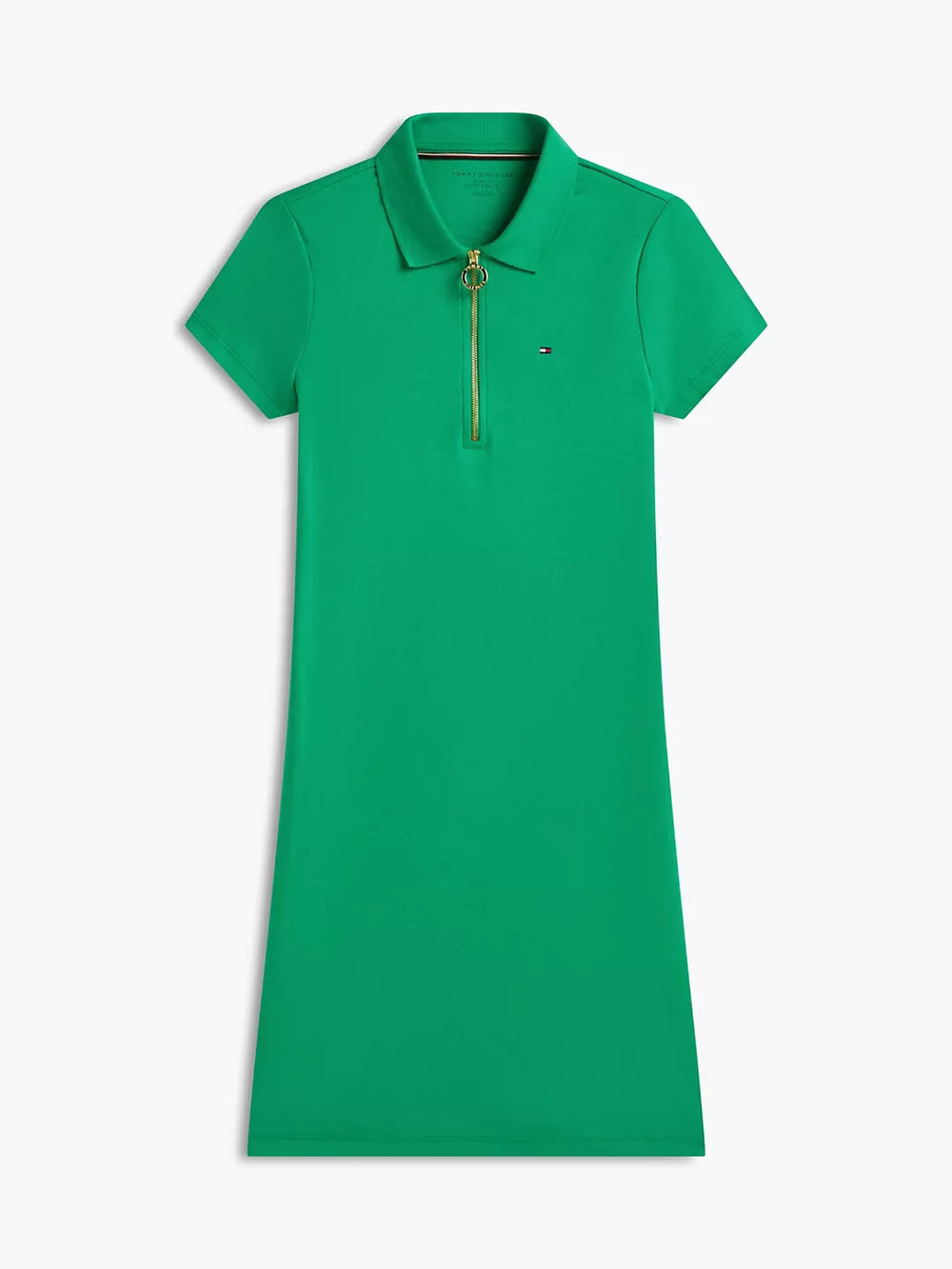 Half Sleeve Solid Fave Rib Bodycon Polo Dress