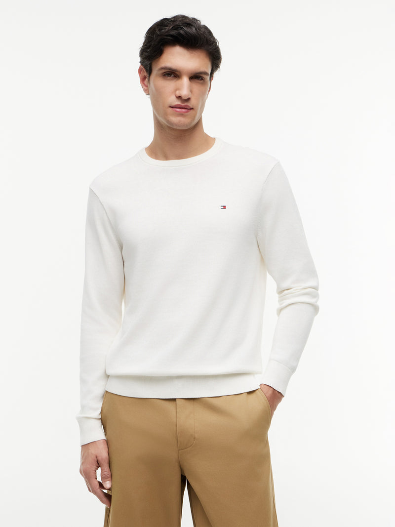 Crew Neck Solid Pullover