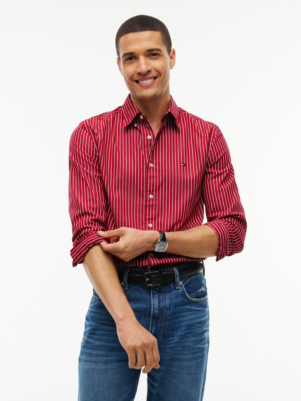 Regular Fit Stripe Poplin Shirt
