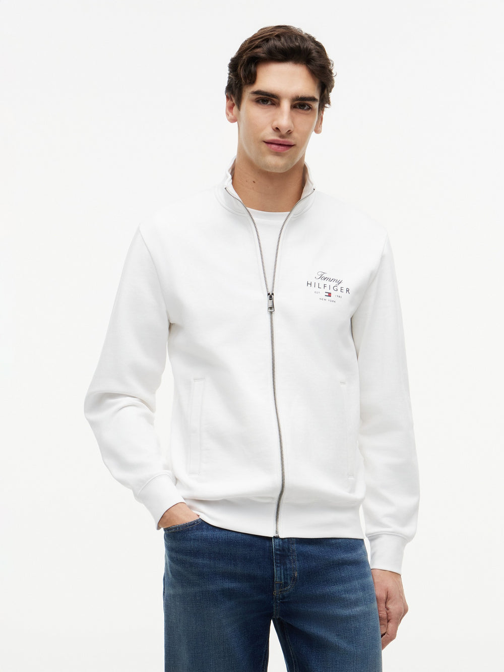 Zip Thru Terry Pullover