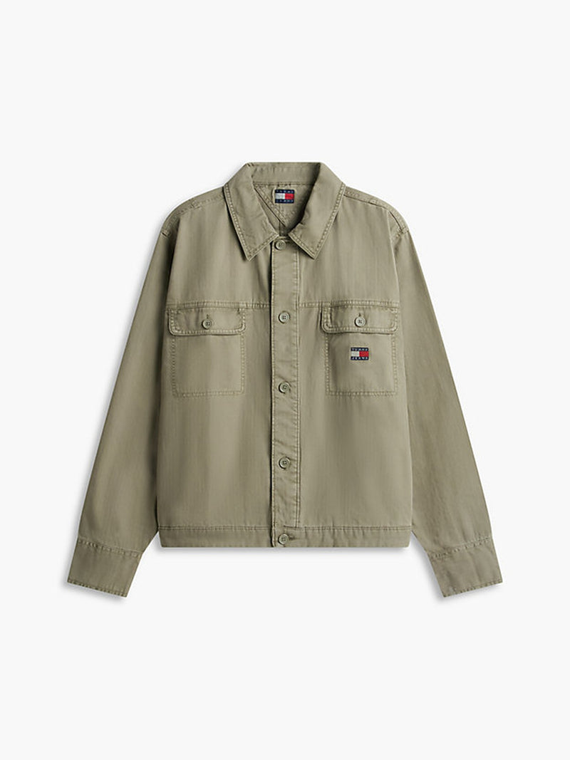 Oversized Fit Solid Overshirt Shirt