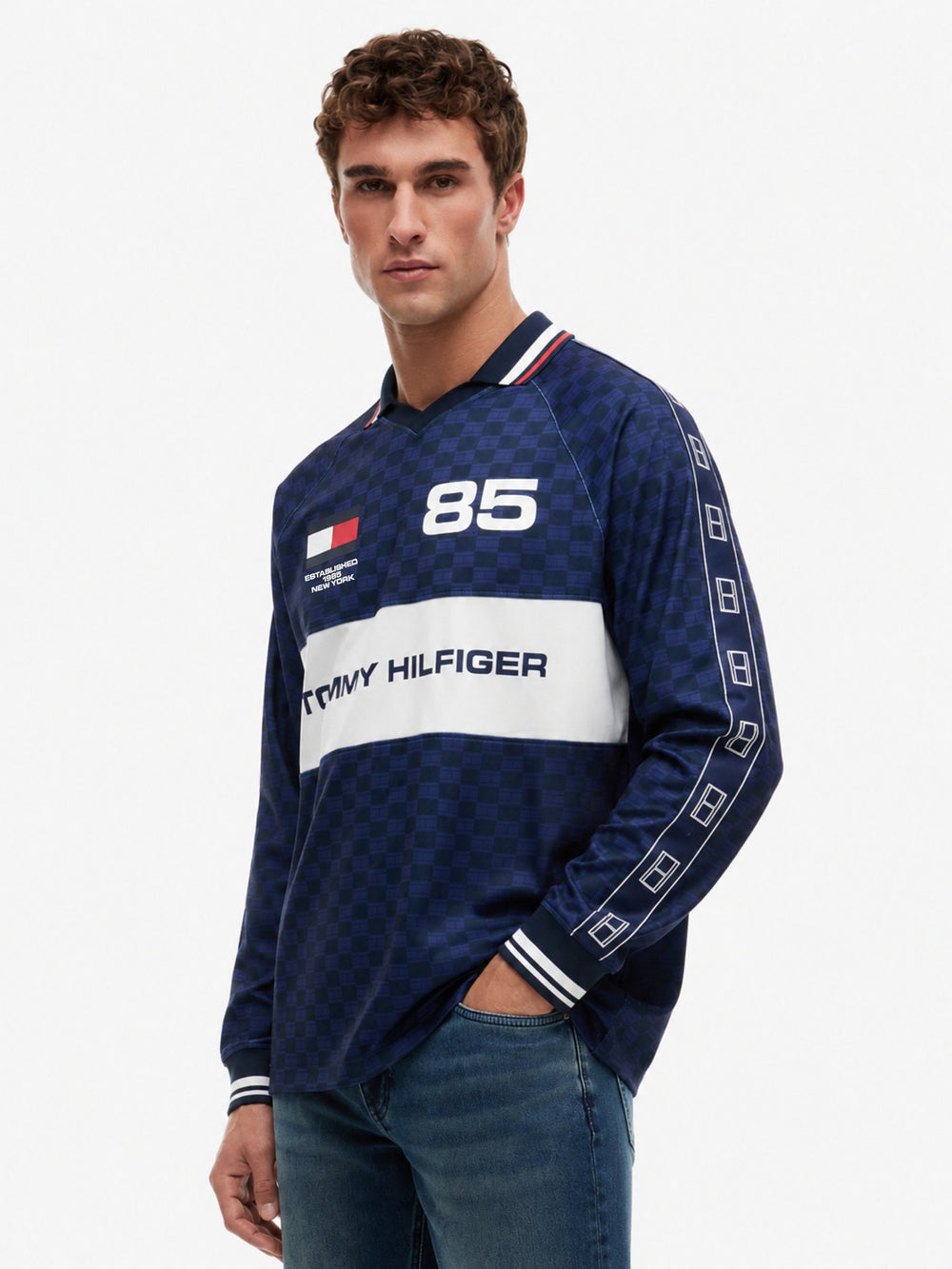 Relaxed Fit Printed Rugby Polo