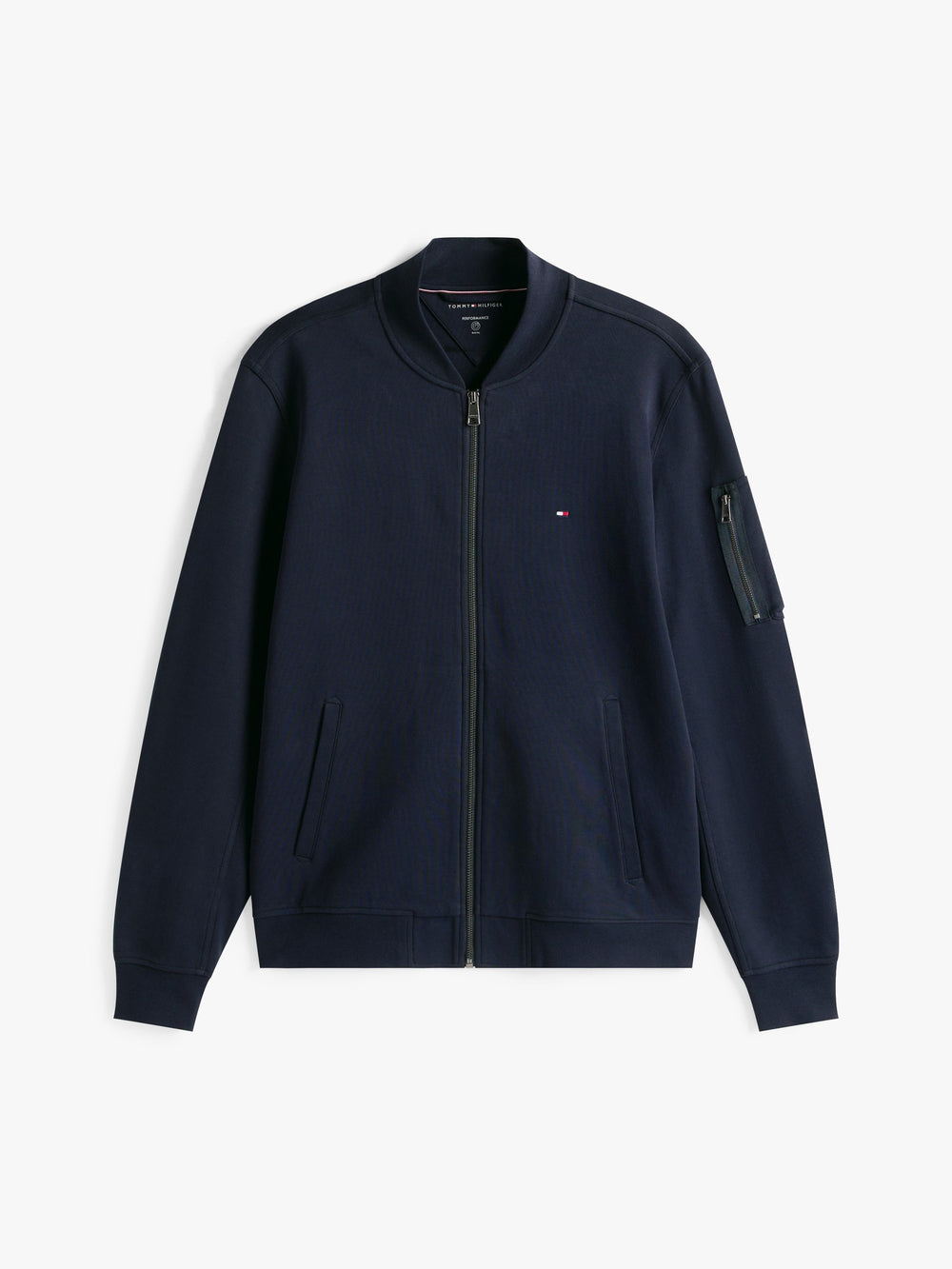Regular Fit Zip Thru Interlock Sweater