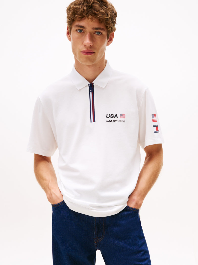Relaxed Fit 1/4 Zip Polo