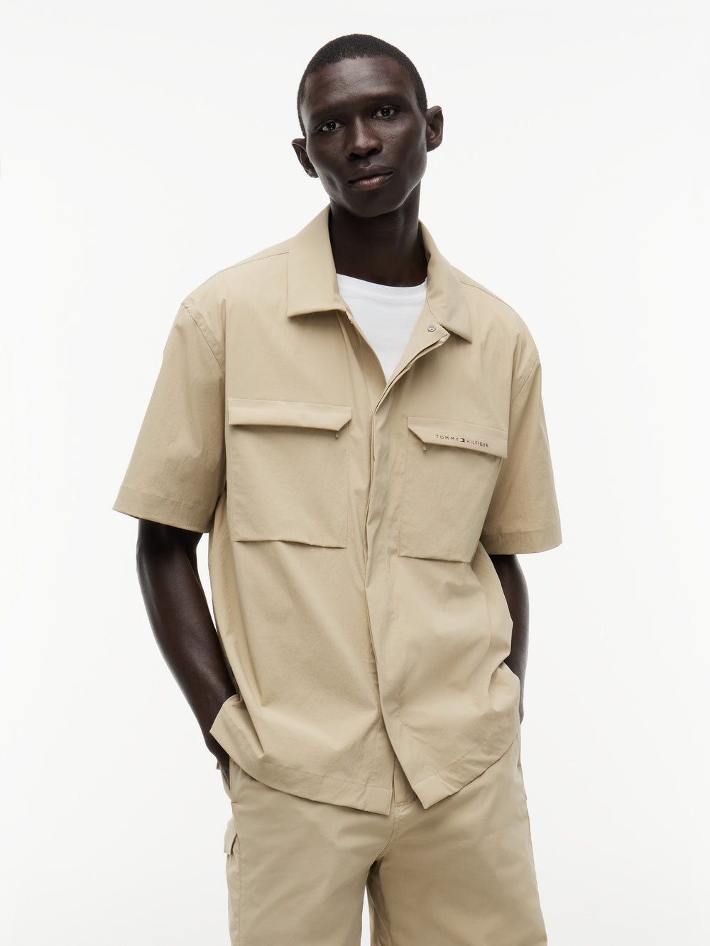 Boxy Fit Solid Poplin Shirt