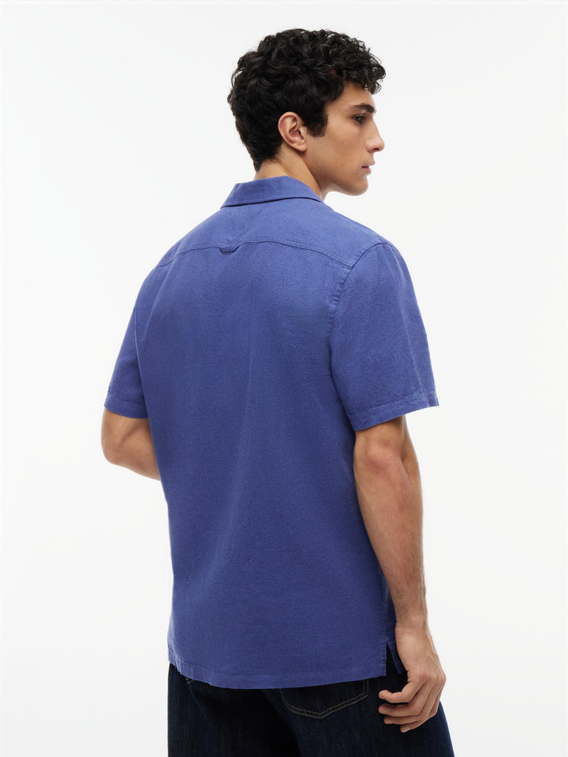 Regular Fit Solid Linen Blends Shirt