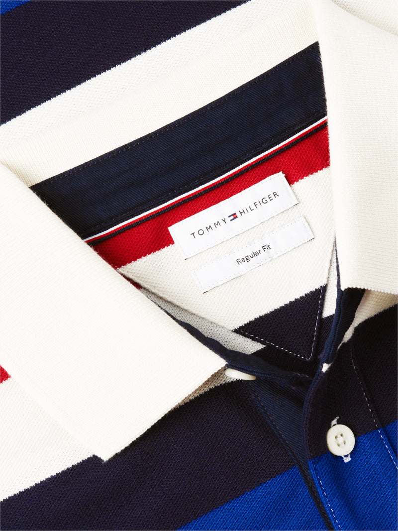 Regular Fit Striped Pique Polo