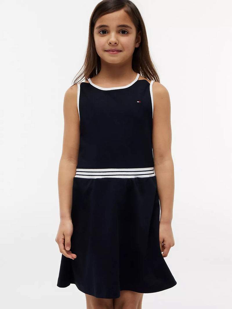 Kids Long-Sleeve Solid Knit Skater Dress