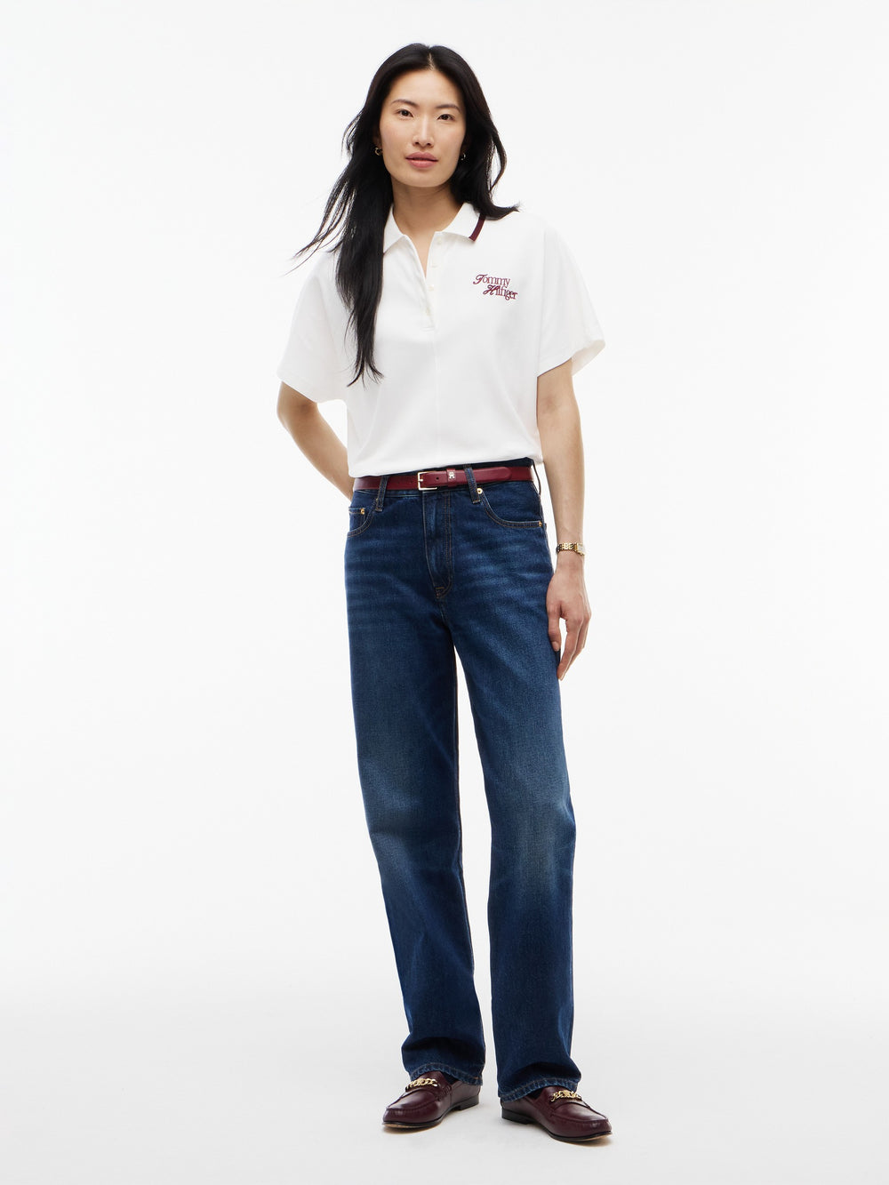 Solid Relaxed Fit Half Sleeve Pique Polo