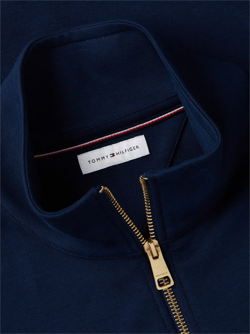 Regular Fit Quarter Zip Interlock Sweatshirt