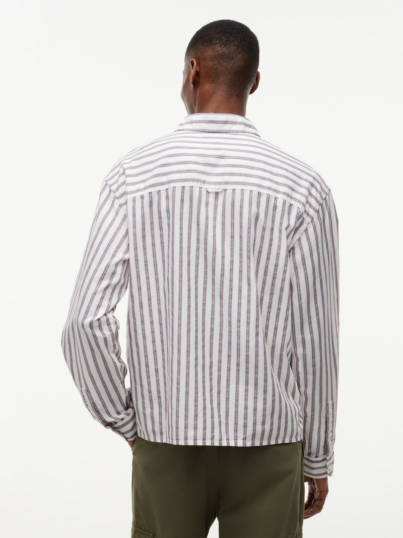 Boxy Fit Stripe Textured Shirt