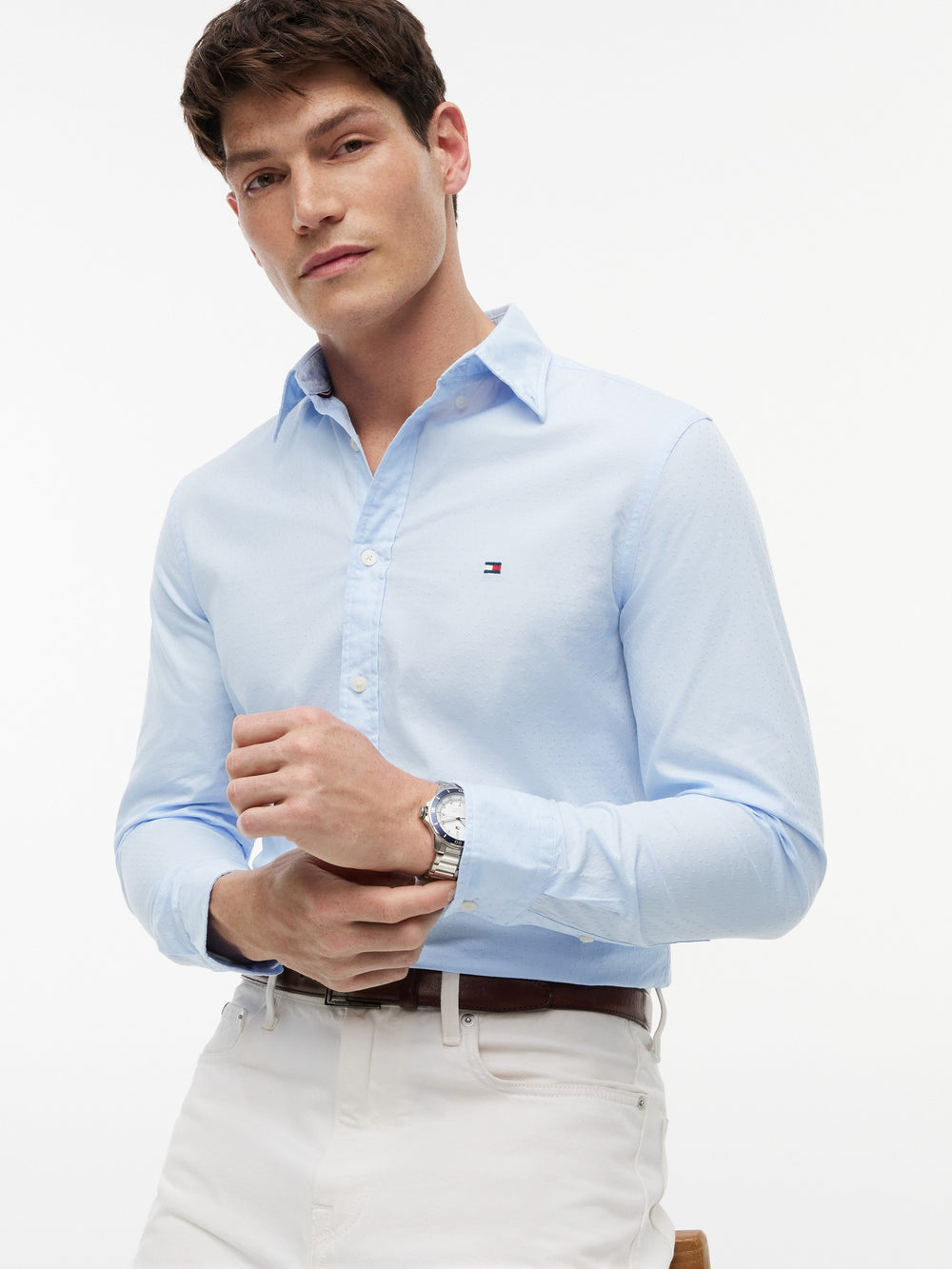Slim Fit Texture Poplin Shirt