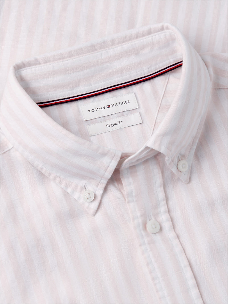 Regular Fit Stripe Ctn Linen Shirt