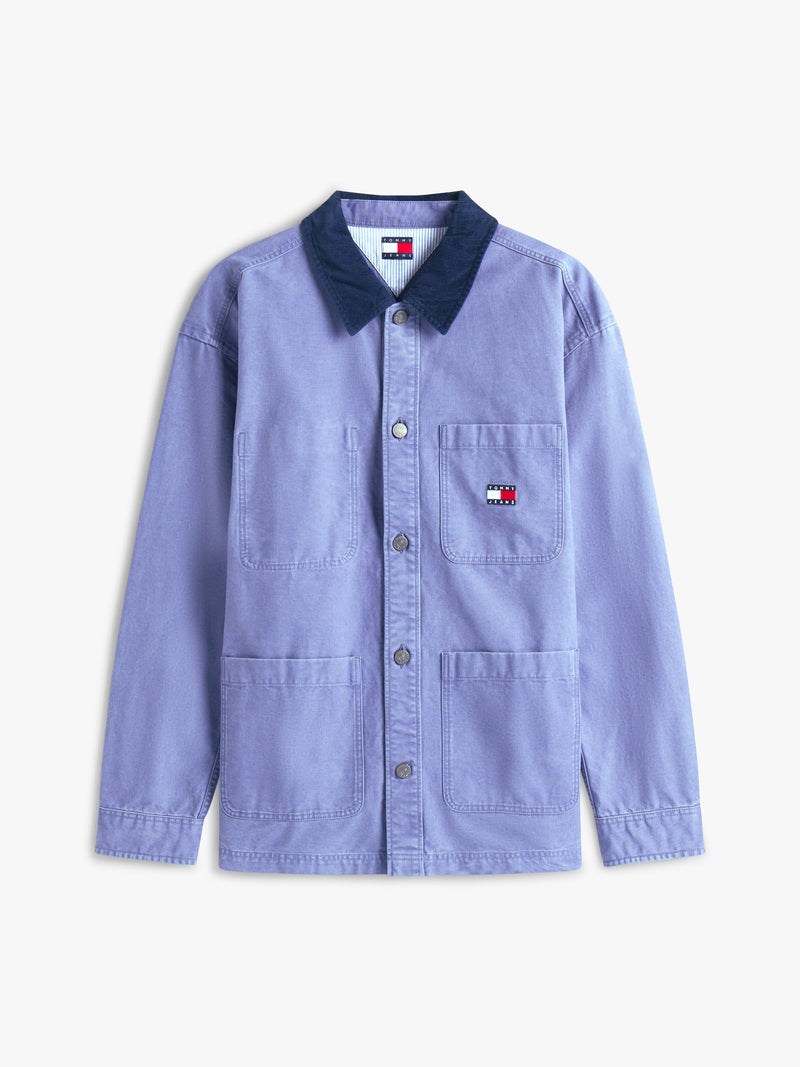 Oversized Fit Solid Overshirt Shirt