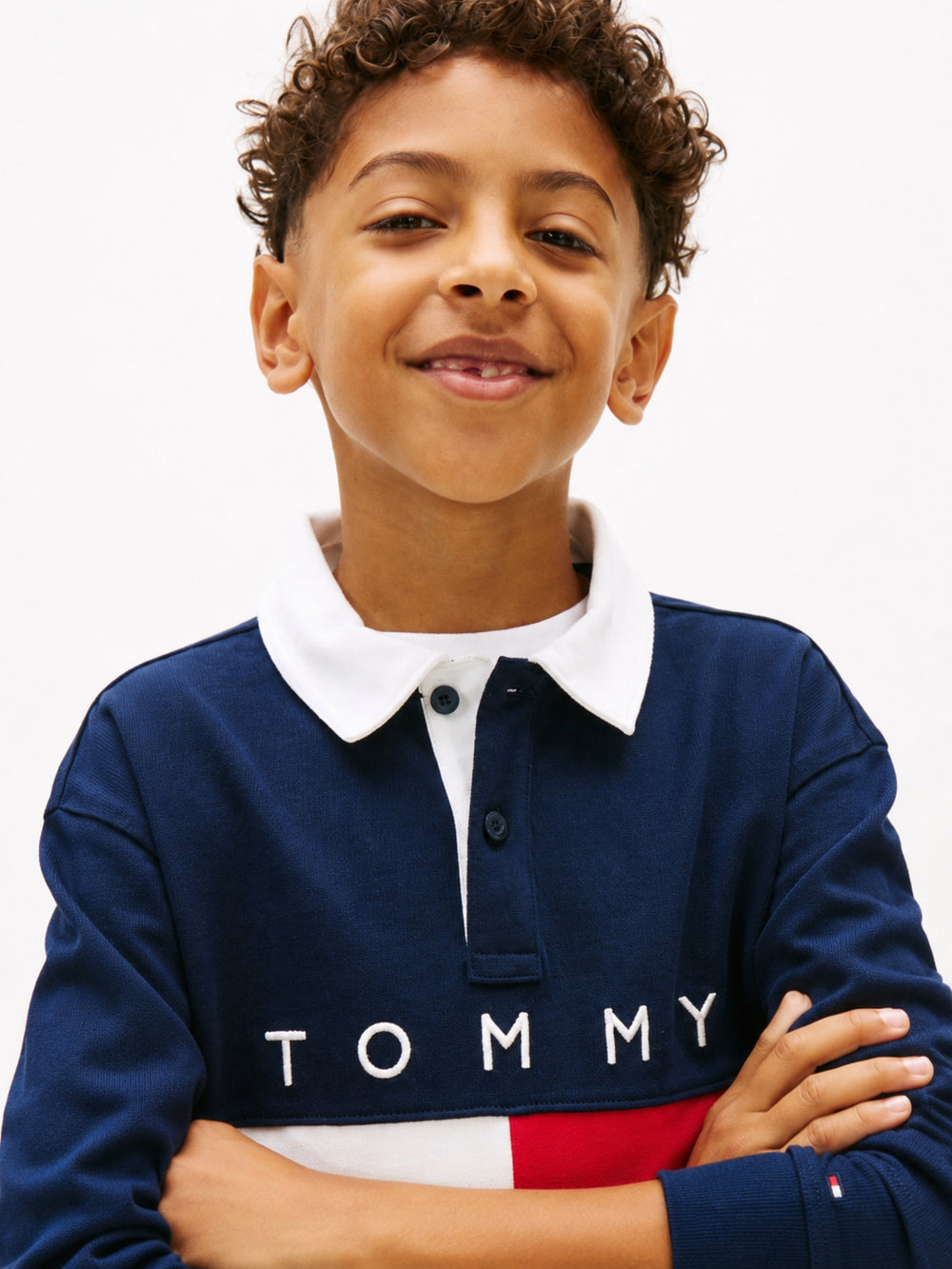 Kids Long-Sleeve Stretch Polo