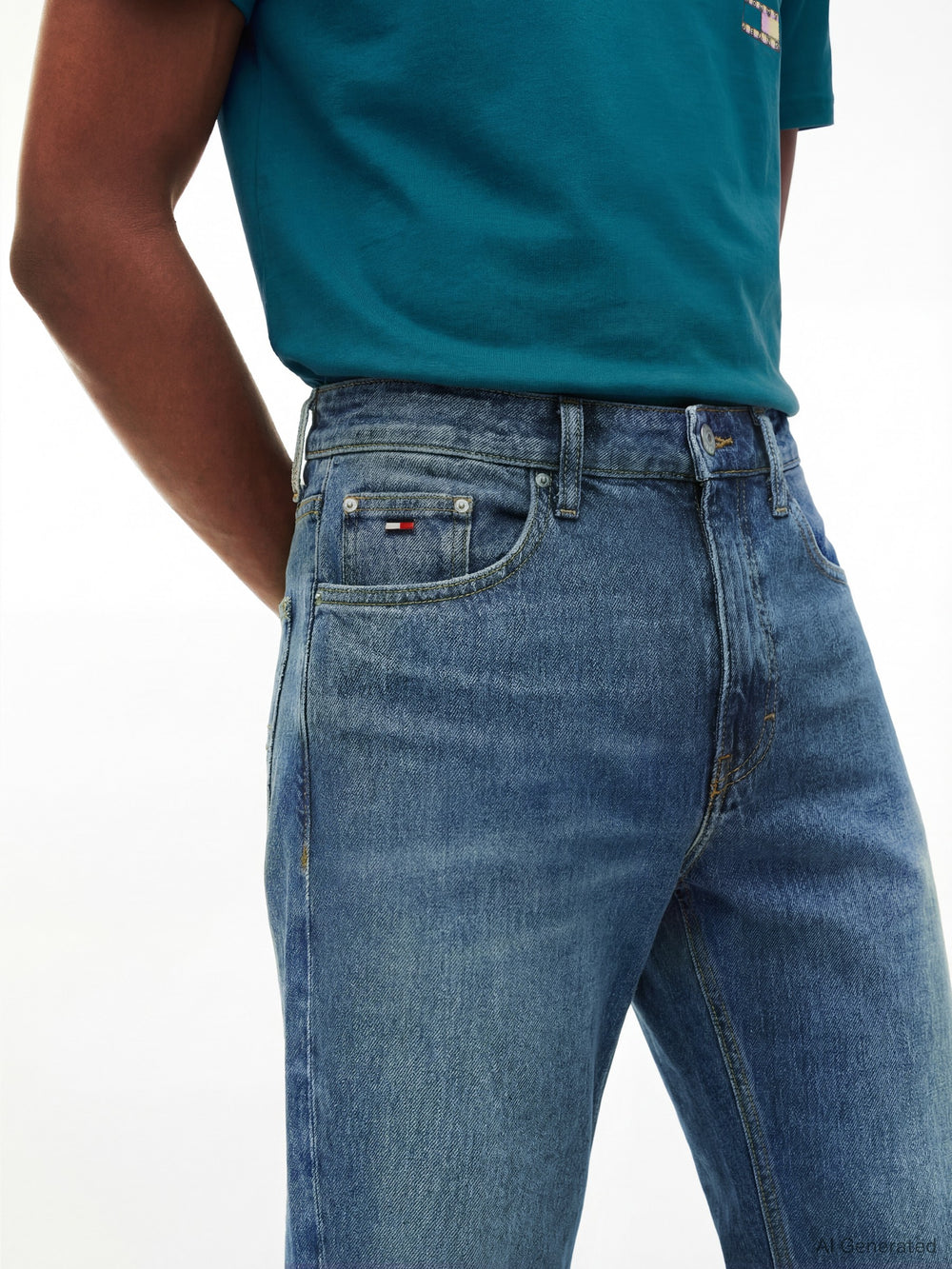 Men Ryan Slim Straight Mid Wash Jeans
