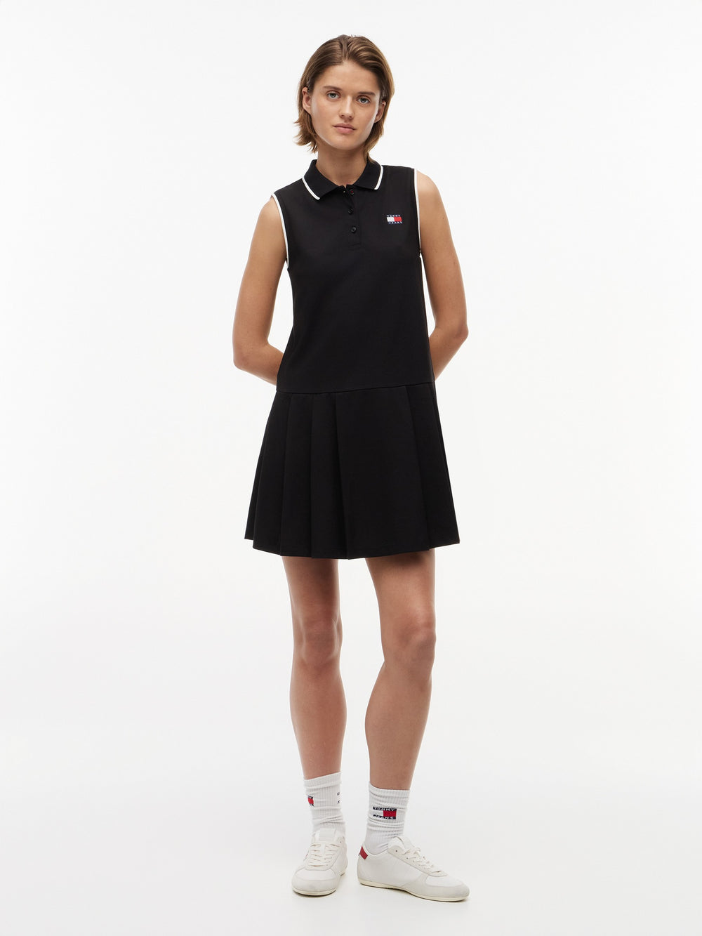 Half Sleeve Solid Pique F-and-F Polo Dress