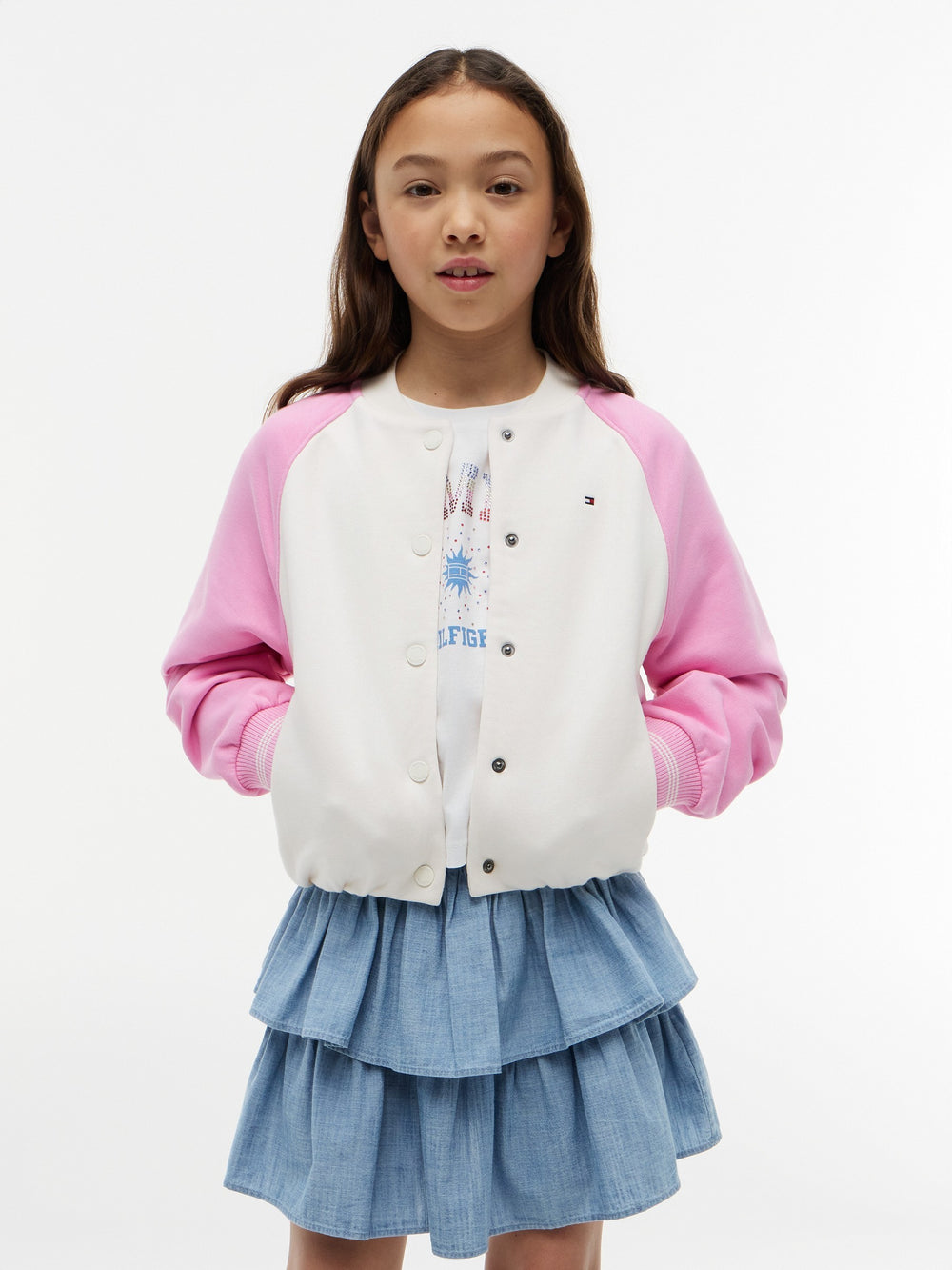 Kids Color Block Terry Bomber Jacket
