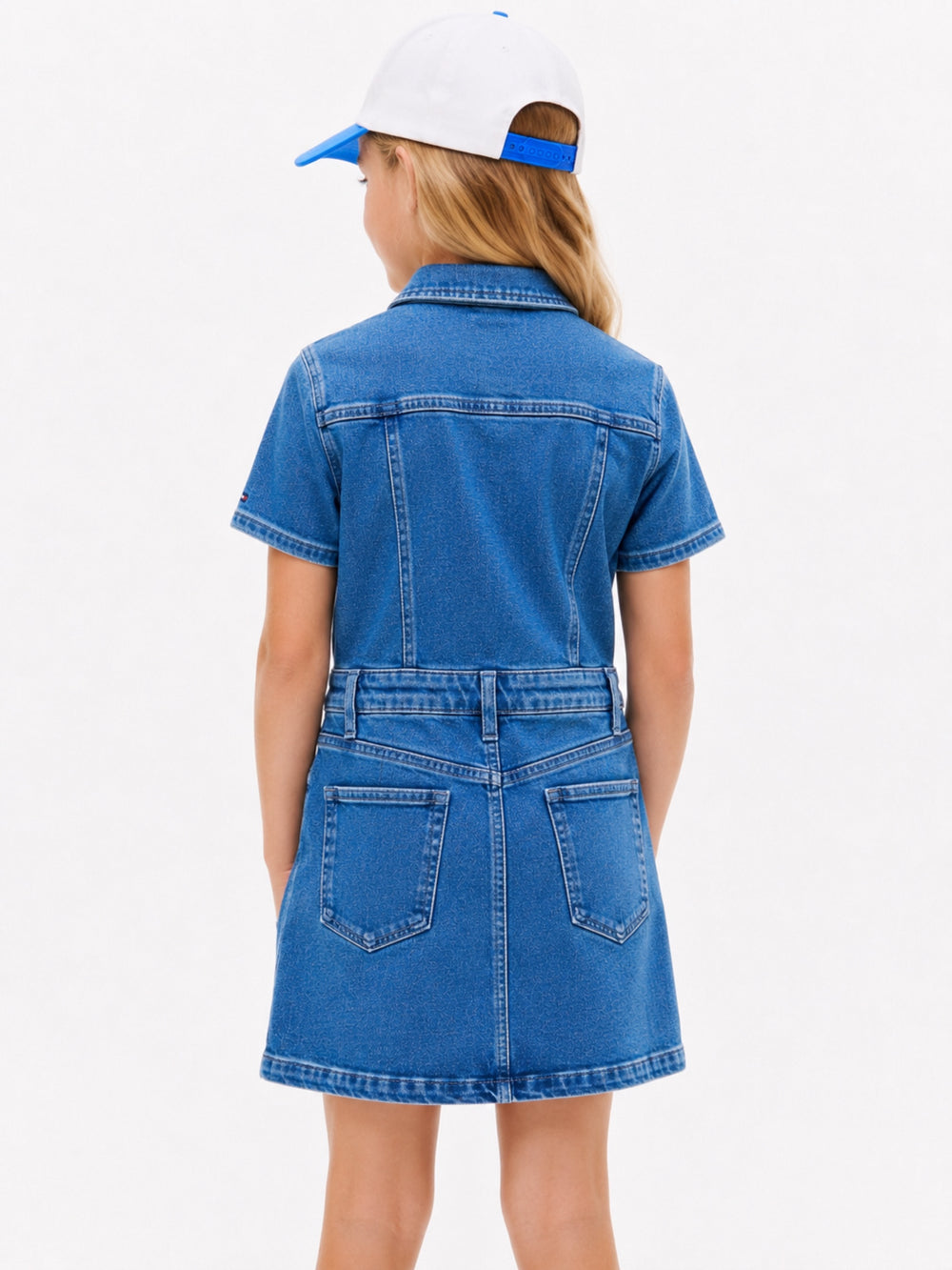 Kids Solid Denim Dress