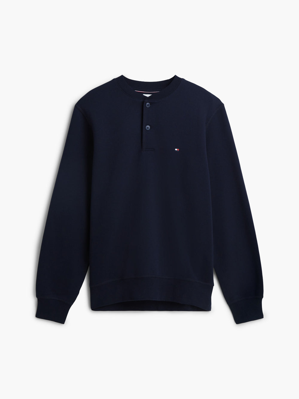 Henley Neck Fleece Sweatshirt
