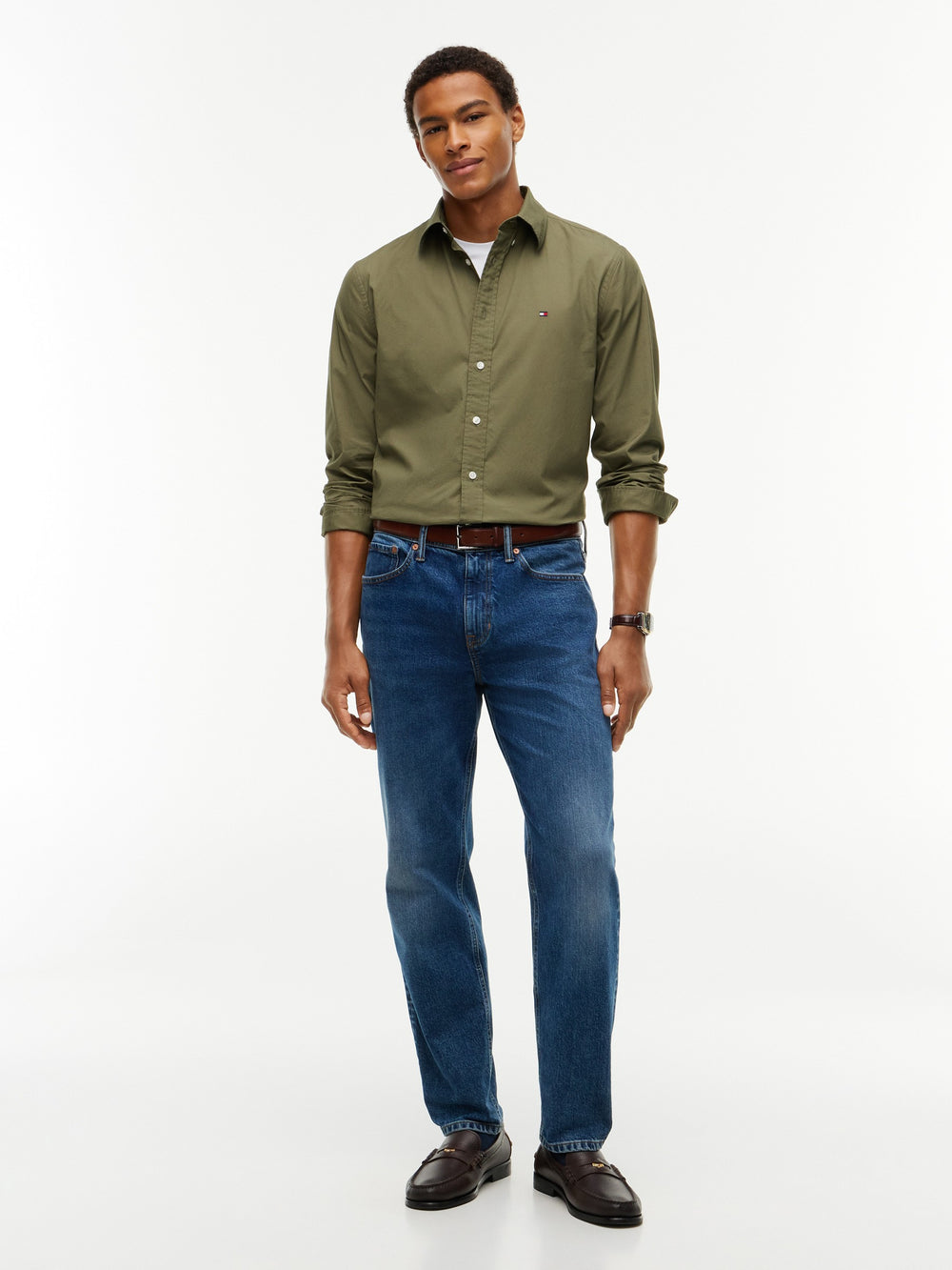 Regular Fit Solid Poplin Shirt