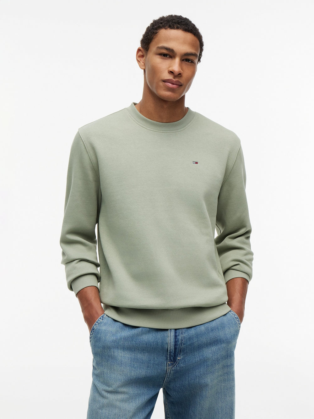 Regular Fit Brushed Fleece Crew Neck Sweatshirt