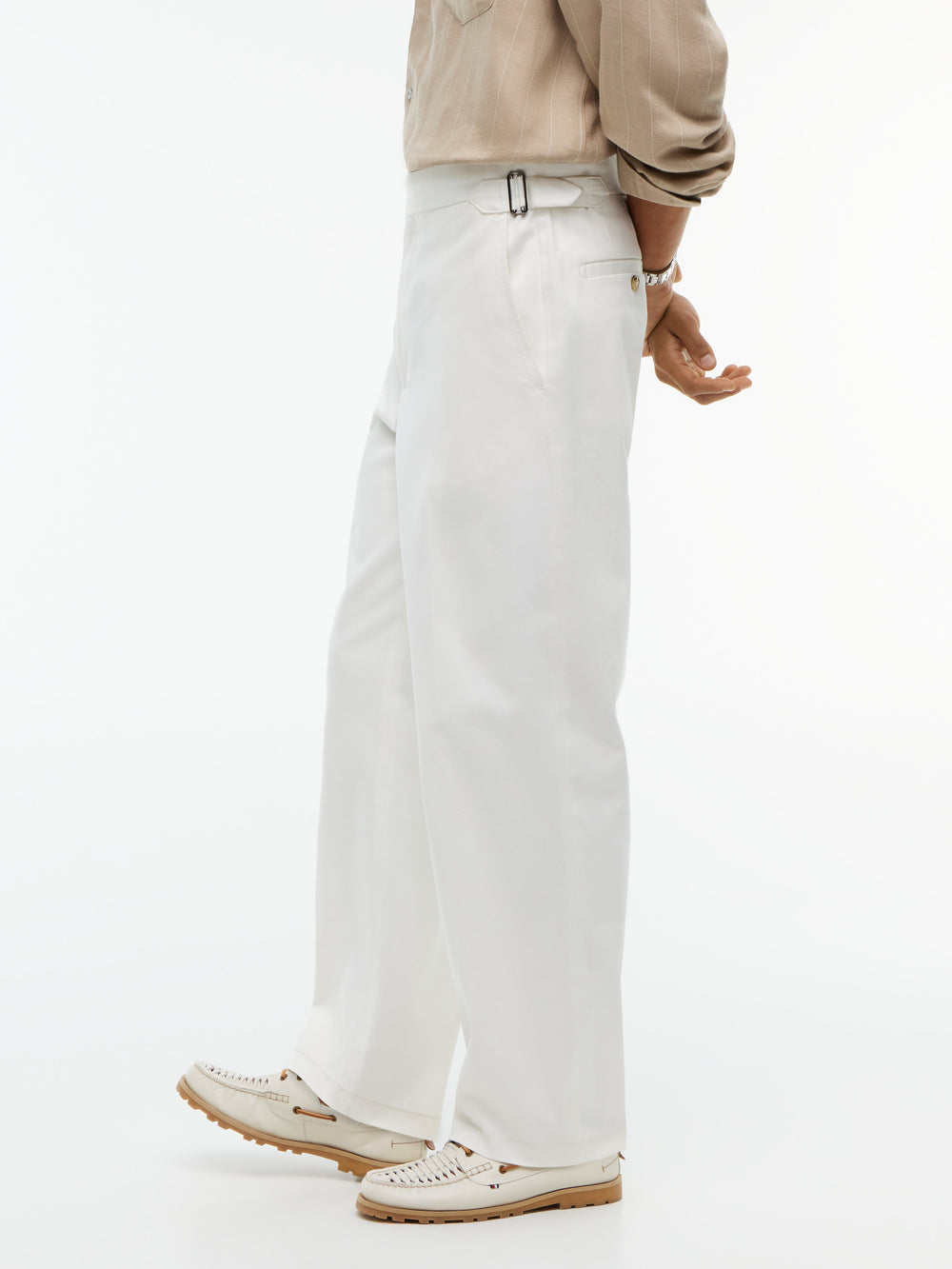 Men Relaxed Fit Pleated Twill Trouser